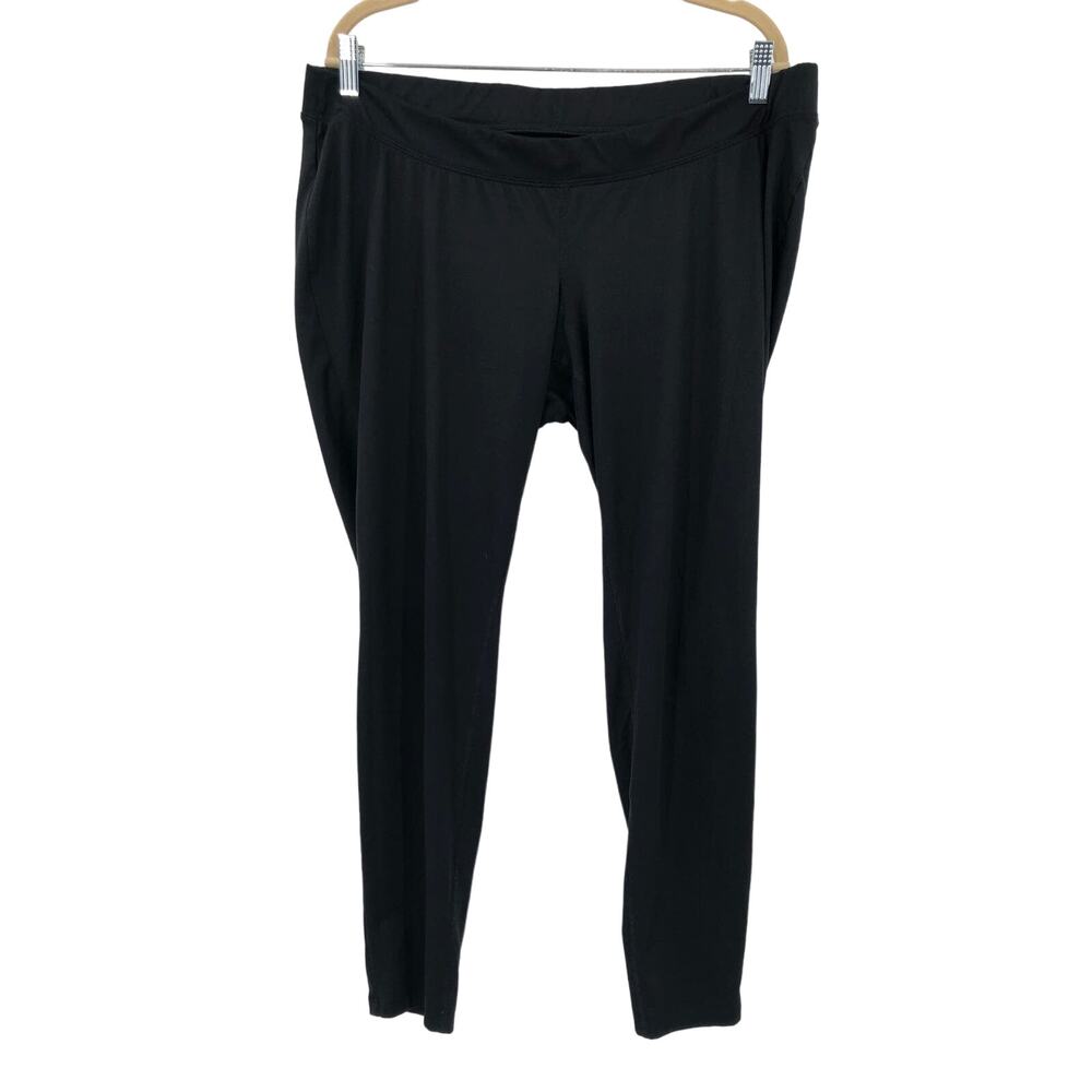 Isabel Black Under The Bump Straight Leg Polyester Blend Maternity Legging Pants